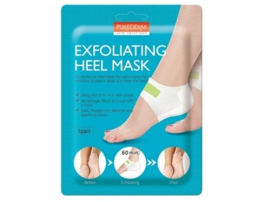 Отшелушивающая маска-пилинг для пяточек Purederm Exfoliating Heel Mask синяя, 1 пара