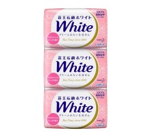 KAO "White" Увлажняющее крем-мыло для тела, на основе кокосового молока, с нежным ароматом роз, 3 шт. х 85 гр.