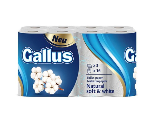 Gallus Туалетная бумага 3-х слойная, 16 рулонов