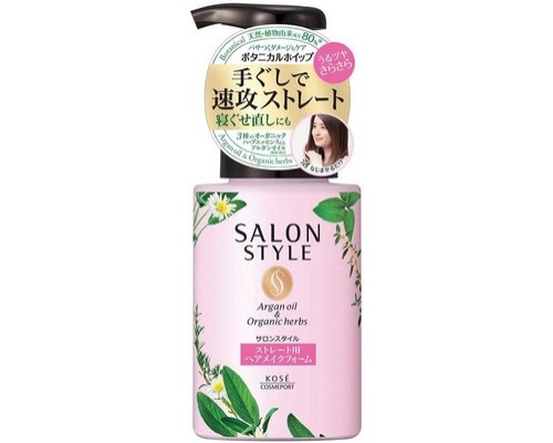 Пенка для укладки и ухода за прямыми волосами Kose Cosmeport Salon Style Botanical Hair Make Foam, 200 мл