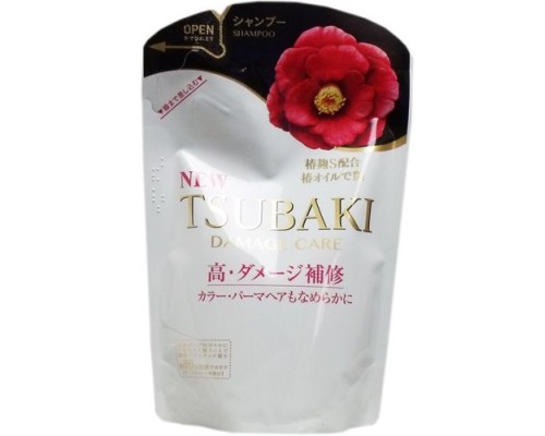 Кондиционер для поврежденных волос  Shiseido Tsubaki Damage Care Conditioner с маслом камелии,  сменная упаковка, 345 мл