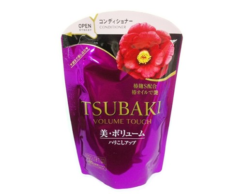 Кондиционер для ухода за тонкими волосами Shiseido Tsubaki Volume Touch с маслом камелии, сменная упаковка, 345 мл