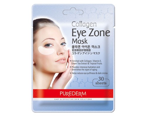 Коллагеновые патчи для глаз Purederm Collagen Eye Zone Mask, 30 шт