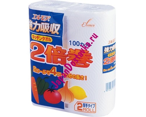 Ellemoi Бумажные полотенца для кухни, 100 отрезков 2 рулона