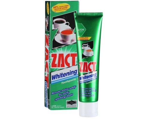 LION "Zact" Зубная паста 150гр отбеливающая для любителей кофе и чая (Whitening) /72шт/ Тайланд