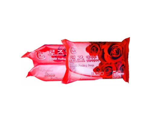 090044 Juno Peeling Soap Rose Косметическое мыло с розой 150гр  1/120