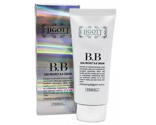 037187 "Jigott" Sun Protect BB Cream Солнцезащитный осветляющий BB крем для лица с лепицитином и керамидами 50 мл 1/100