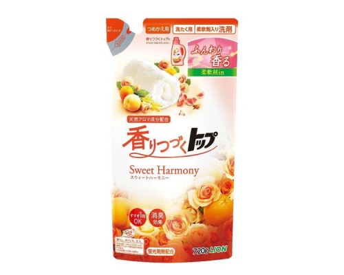 Lion "Top Sweet Harmony" Жидкое средство для стирки белья, с нежным ароматом цветов и фруктов, мягкая упаковка, 720 гр.