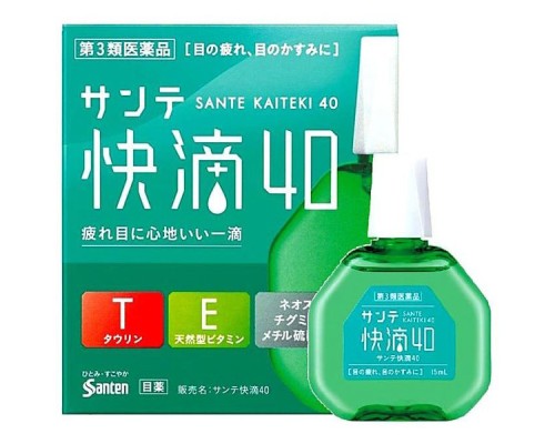 Sante 40 Kaiteki Освежающие капли для глаз, направленные на борьбу с возрастными изменениями и активацию функций зрения, 12мл