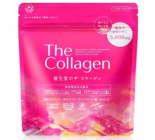 SHISEIDO The Collagen Низкомолекулярный порошковый коллаген 5000мг с гиалуроновой кислотой, керамидами, витамином С  и  экстрактом клубники, 126 гр. на 21 день
