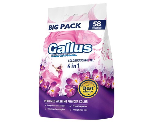 "Gallus" Стиральный порошок для стирки цветных тканей Color 3,2 кг/ м/упак/ 4 (58стирок)