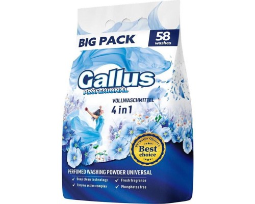 "Gallus" Стиральный порошок для стирки универ.тканей Universal 3,2 кг/ м/упак/ 4 (58стирок)