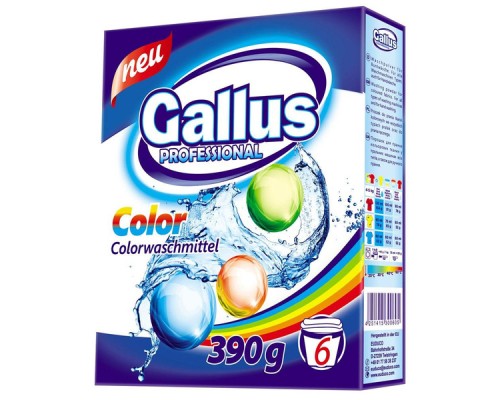 "Gallus" Стиральный порошок для стирки цветных тканей Color 0,390 кг/22 (6стирок)