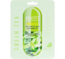 280177 "Jigott" Green Tea Real Ampoule Mask Ампульная тканевая маска с экстрактом зеленого чая 27 мл 1/600