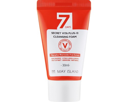 MAY ISLAND Пенка витаминизированная для тусклой кожи, 7 Days Secret Vita Plus-10 Cleansing  30 мл