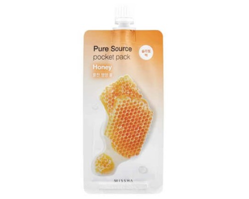 Missha Pure Source Pocket Pack Ночная несмываемая маска для лица с экстрактом меда, 10 мл