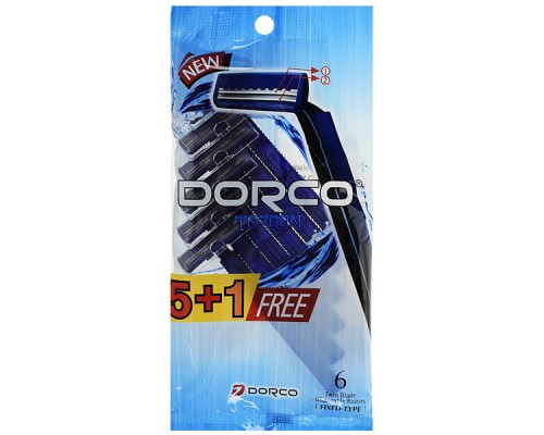 "Dorco 2" Cтанки для бритья одноразовые, 5+1 шт.