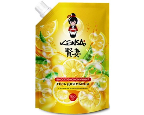 Гель высокоэкономичный для мытья посуды и детских принадлежностей с ароматом японского лимона, мягкая упаковка