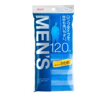 MEN'S Массажная мочалка жесткая удлиненная синяя в полоску, 28х120 см