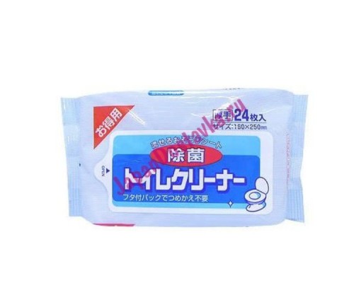 Showa Siko "Toilet cleaner" Влажные салфетки для очищения унитаза, 24 шт., 160ммх250мм.