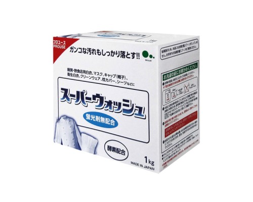 060571 "Mitsuei" "Super Wash" Мощный стиральный порошок с ферментами для стирки белого белья 1 кг. 1/10