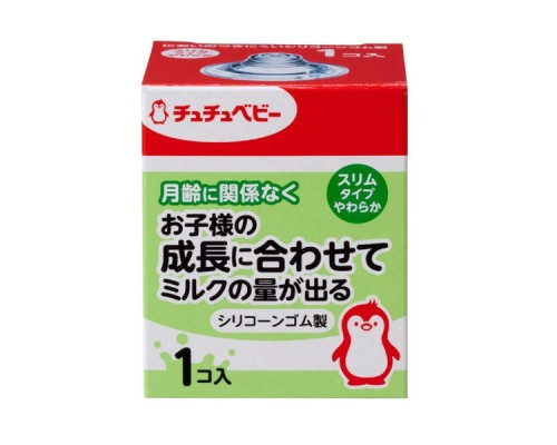 993133 "Chu Chu Baby" Сменная мягкая силиконовая соска для бутылочки (с узким горлышком, мягкая) 1шт. 1/100