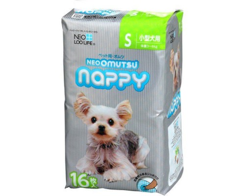 209308 "Neo Loo Life" "NEOOMUTSU" Подгузники для домашних животных, размер S (3-6 кг.), 16 шт/уп  1/12
