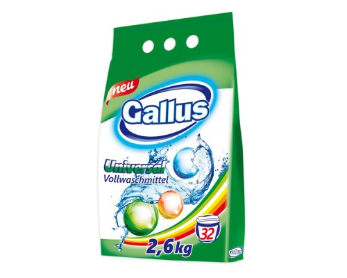 "Gallus" Стиральный порошок для стирки универ.тканей Universal 2,6 кг/5 м/уп. (32стирки)