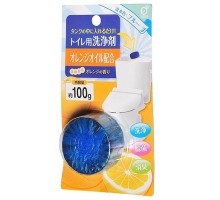 234702 "Okazaki" Очищающая и дезодорирующая таблетка для бачка унитаза, окрашивающая воду в голубой цвет (с ароматом апельсина) 100гр 1/80