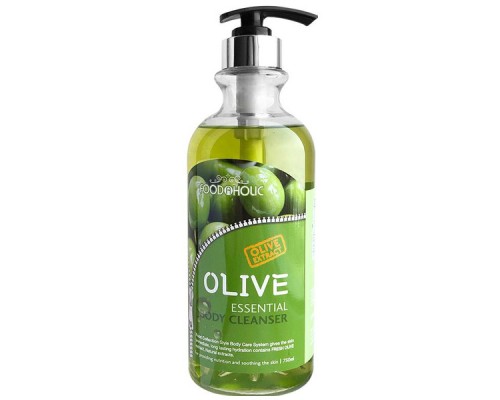 FoodaHolic Гель для душа с экстрактом оливы Essential Body Cleanser Olive, 750 мл.