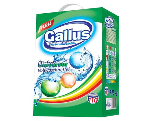 "Gallus" Стиральный порошок для стирки универ.тканей Universal 7,15 кг/1/коробка (110стирок)