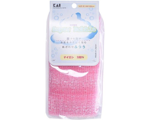 Мочалка для тела (с объемным плетением средней жесткости) 30*100см, Цвет: Нежно-розовый 1шт/240