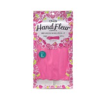 ST  Перчатки из винила “Family Hand Fleur Peony Pink"для бытовых и хозяйственных нужд, размер L