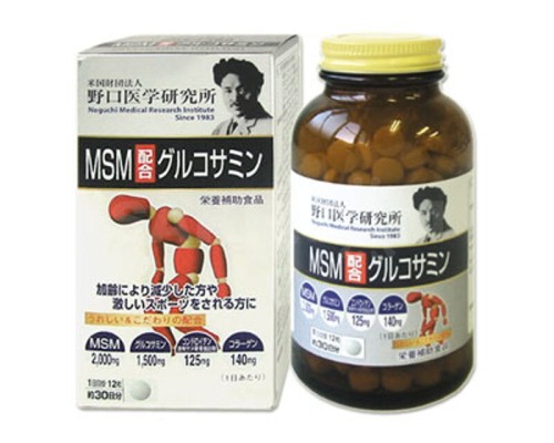 Noguchi MSM с глюкозамином и хондроитином для суставов, мышц и связок, курс 30 дней