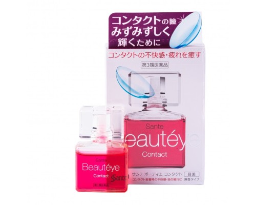 Японские капли Santen Beauteye Contact для увлажнения глаз при ношении линз (женские), 12 мл