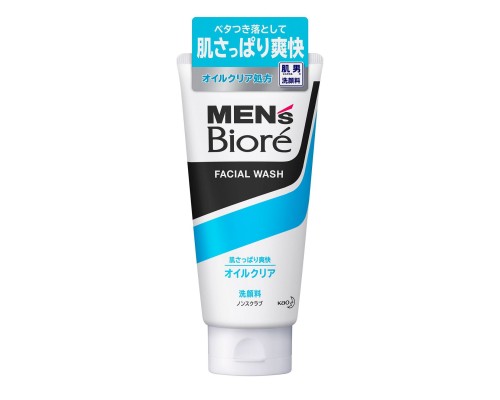 Мужская пенка-скраб KAO Men`s Biore-Deep Oil Clear для сухой кожи лица против акне, 130 г