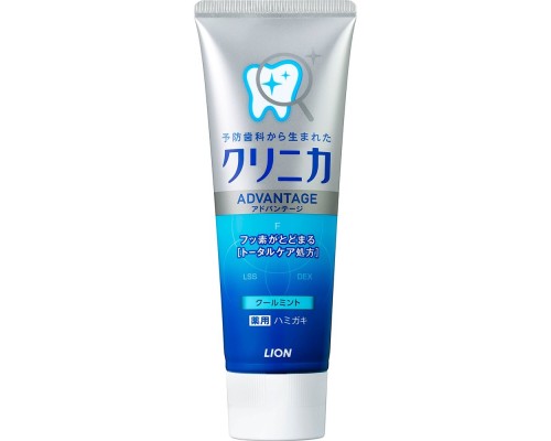 Зубная паста комплексного действия Lion Clinica Advantage Toohtpaste Cool Mint с охлаждающим ароматом мяты, 130 г