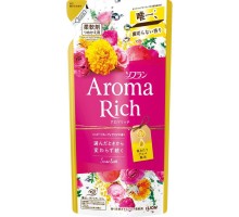 Кондиционер для белья Lion Soflan Aroma Rich Scarlett с натуральными ароматическими маслами (женский аромат), сменная упаковка, 400 мл