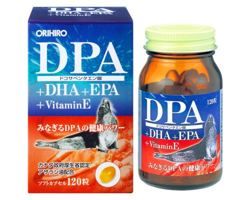 Orihiro DPA+DHA+EPA Омега-3 жирные кислоты, 120 шт
