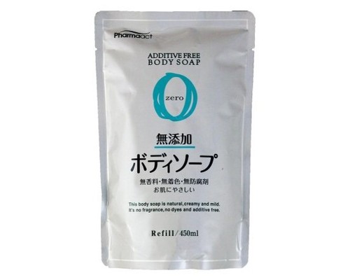  Kumano Жидкое мыло для тела Pharmaact Mutenka Zero без добавок, для чувствительной кожи, сменная упаковка, 450 мл