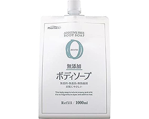 Kumano Жидкое мыло для тела Pharmaact Mutenka Zero без добавок, для чувствительной кожи, сменная упаковка, 1000 мл