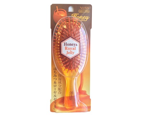 Щетка массажная VeSS Honey Poly Hair Brush круглая для увлажнения и придания блеска волосам с мёдом и маточным молочком