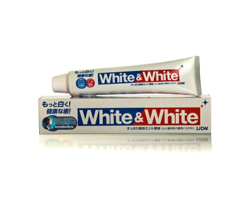 Зубная паста Lion White & White c двойным отбеливающим эффектом, 150 г
