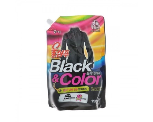 Жидкое средство для стирки Kerasys Wool Shampoo Black&Color Черное и цветное, сменная упаковка, 1300 мл