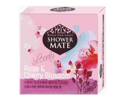 Мыло косметическое KeraSys Shower Mate Refresh Rose & Cherry Blossom Soap Роза и вишневый цвет, 100 г