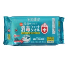 Nippon Paper  Дезинфицирующие спиртовые влажные полотенца для детей и взрослых с длительной защитой Crecia "Scottie WetGuard" 40 шт