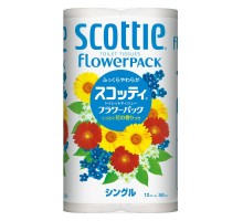 LION Туалетная бумага Crecia "Scottie FlowerPACK" однослойная (50 м) 12 шт