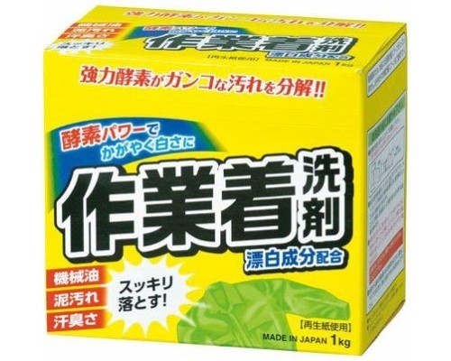 Mitsuei Мощный стиральный порошок с ферментами и отбеливателем для сильных загрязнений (в т.ч. на рабочей одежде, дезодорирующий) 1 кг
