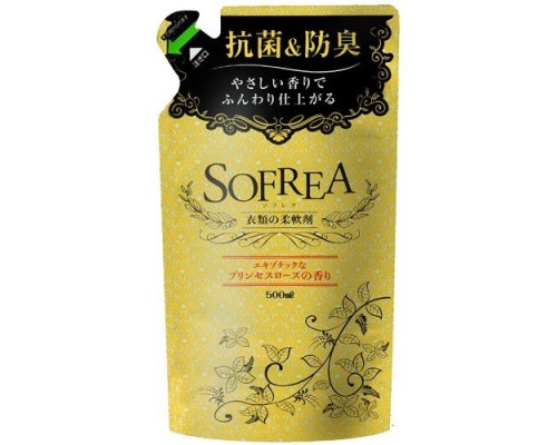 LION Кондиционер для белья "Sofrea" с антибактериальным эффектом с благородным ароматом роскошной розы МУ 500 мл