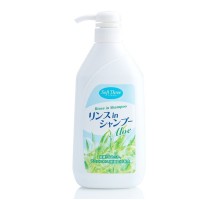 Mitsuei Soft Three Увлажняющий мягкий шампунь с ополаскивателем для волос 2 в 1, с экстрактом алоэ, 550 мл